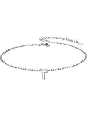 Letter T Initial Bracelet 925 Sterling Silver Letter Bracelet Dainty
